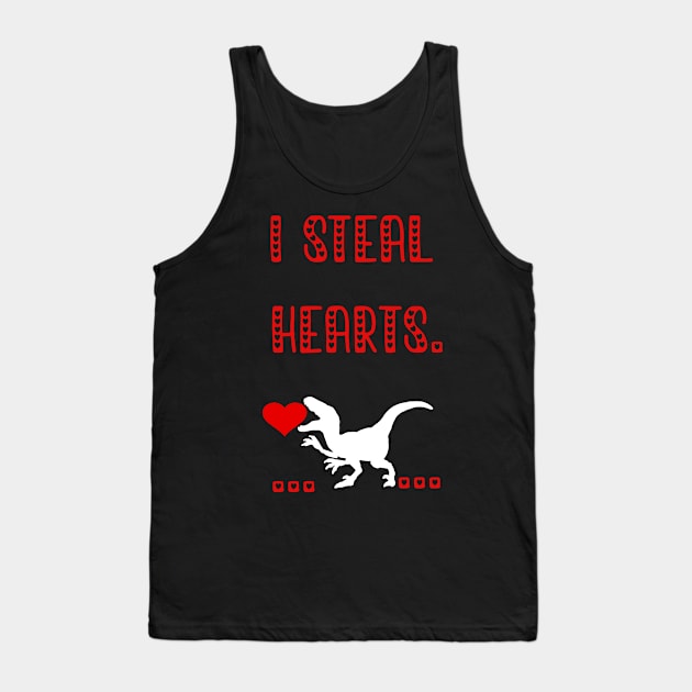 I i Steal Hearts Trex Dino Cute Baby Boy Valentines Day Gift 2021 Tank Top by flooky